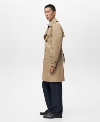 Men's Water-Repellent Belted Trench Coat