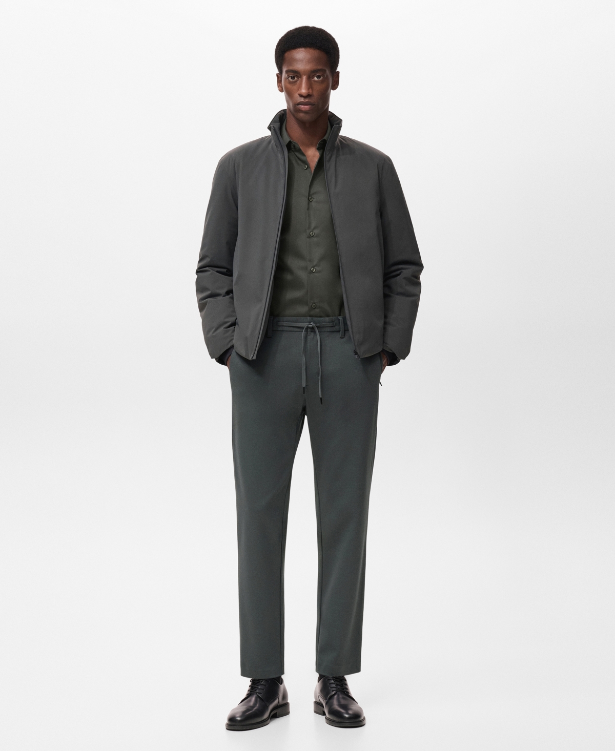 Mango Men's Stretch Fabric Slim-Fit Pants