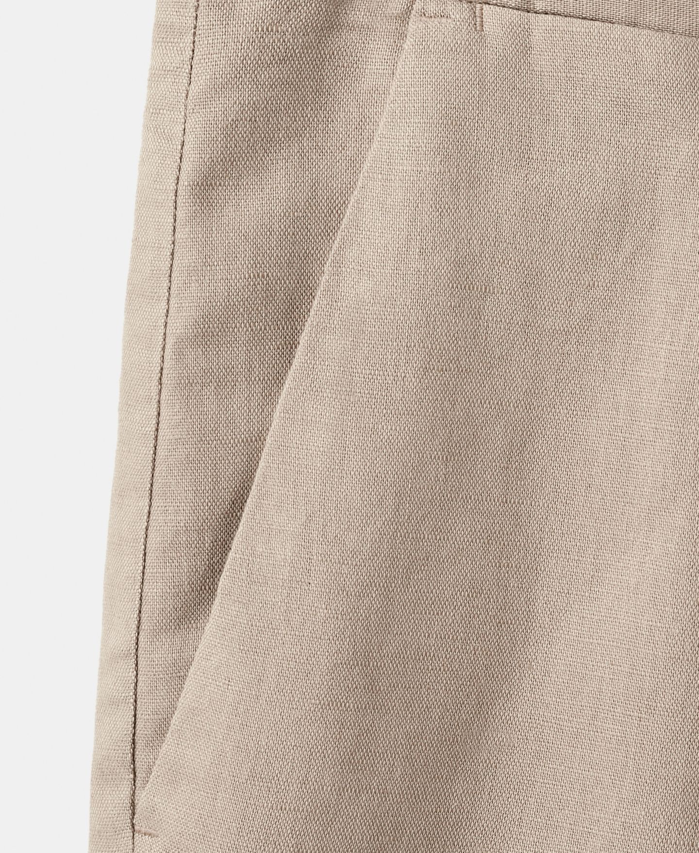 Мужские шорты Mango Linen-Cotton Blend 9.29" Bermuda, цвет: Бежевый — фото 7