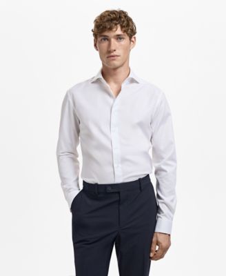 MANGO - Men's 100% Cotton Slim-Fit Formal Shirt