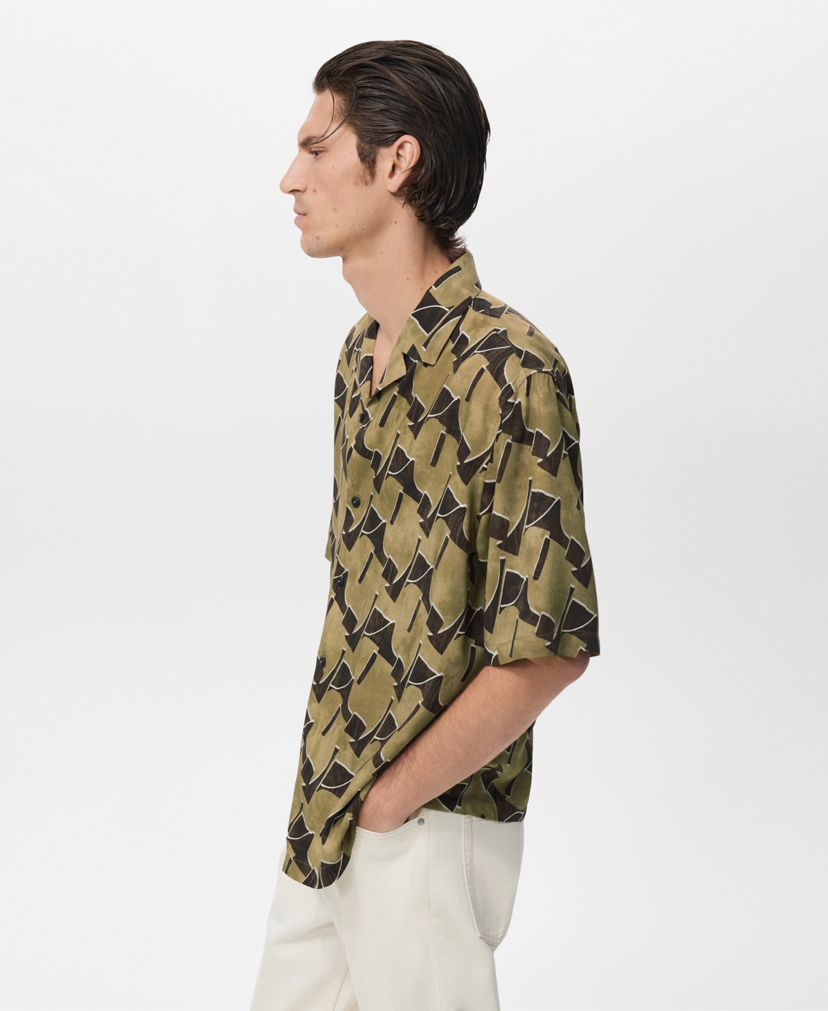Mango Men's Flowy Printed Shirt