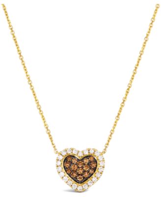 Le Vian - Chocolate Diamond (0.34 ct. t.w.) & Nude Diamond (0.30 ct ct. t.w.) Pendant Necklace in 14K Honey Gold