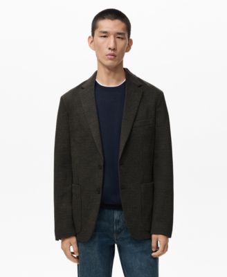 MANGO - Men's Slim-Fit Micro-Check Jacket