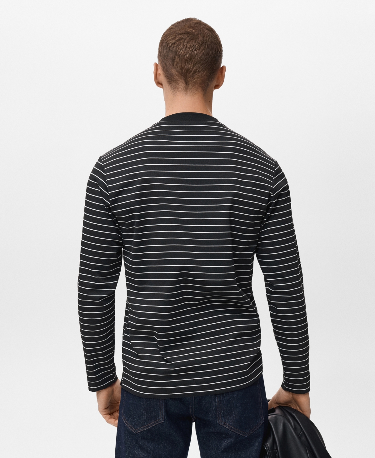 Mango Men's Striped Long Sleeves T-Shirt