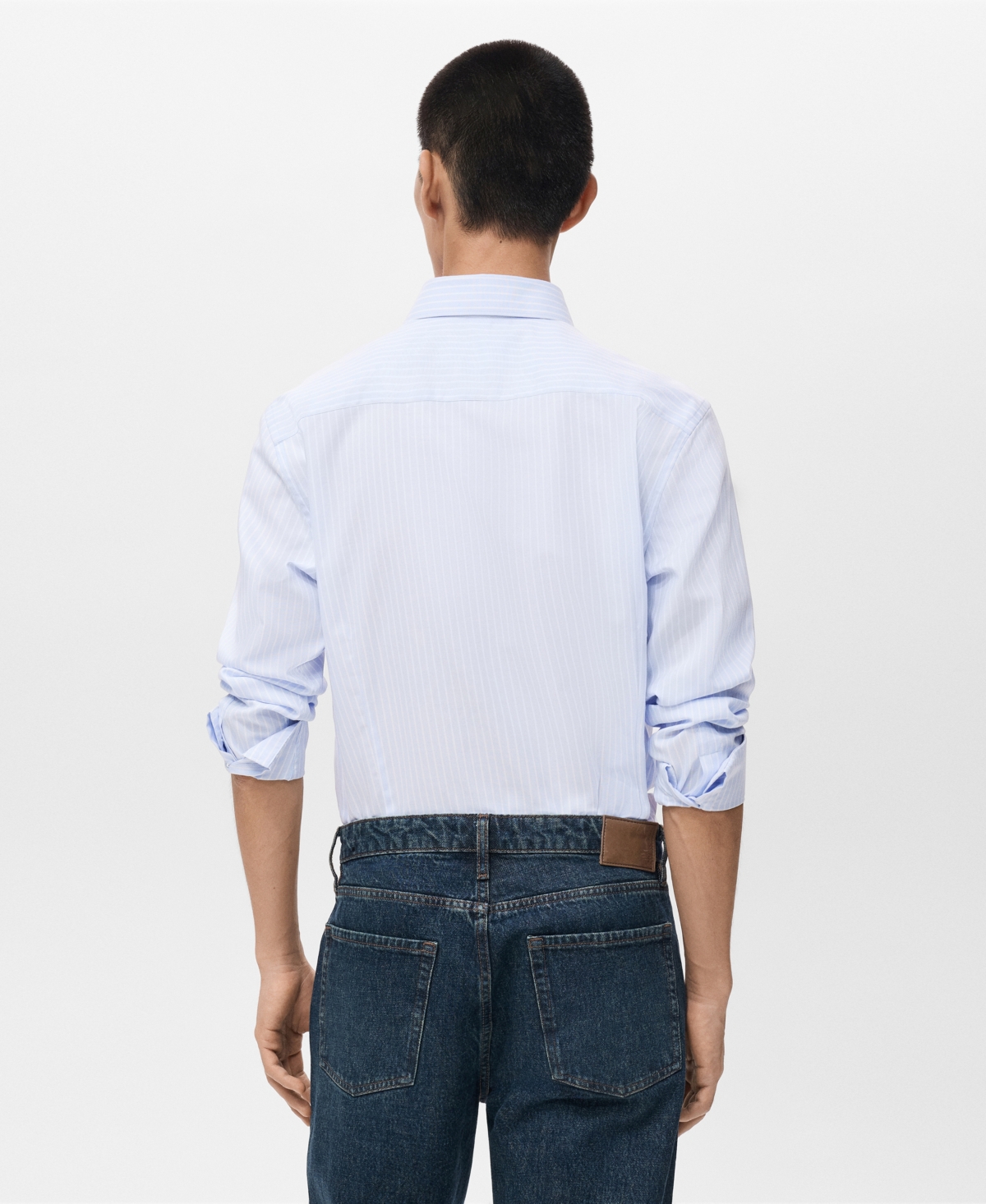 Mango Men's Cotton Striped Slim-Fit Shirt