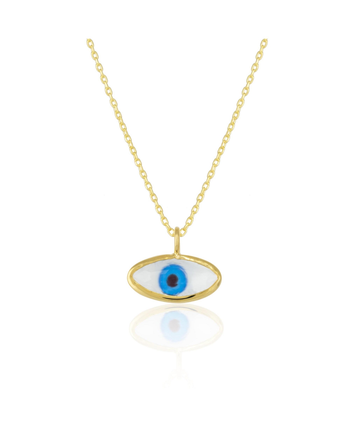 Spero LondonTransparent Glass Evil Eye Sterling Silver Necklace