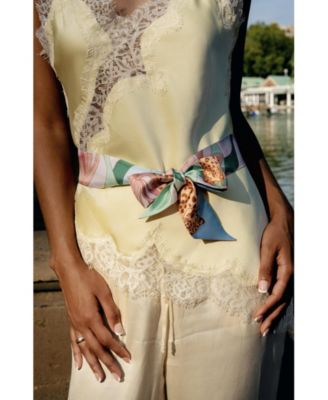 Silk Skinny Scarf Indoor Forest