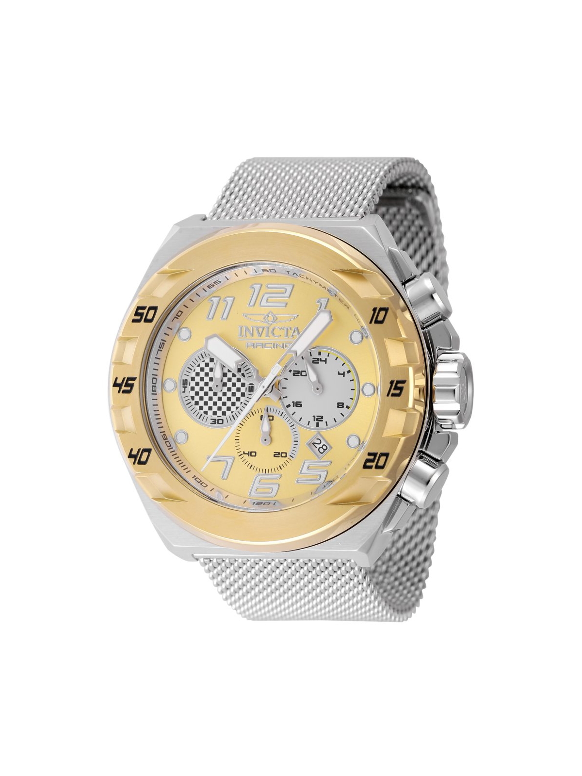 Invicta Men's 47204 Invicta Racing Quartz Chronograph Silver, Light Grey, Gold Dial Watch