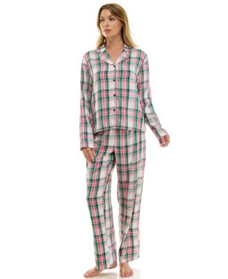 Women's 2-Piece Plaid Top and Pants Set