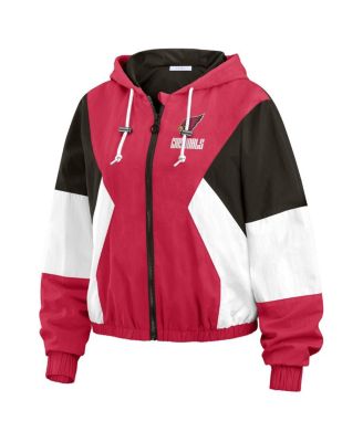 Women's Cardinal Arizona Cardinals Color Block Full-Zip Windbreaker Jacket