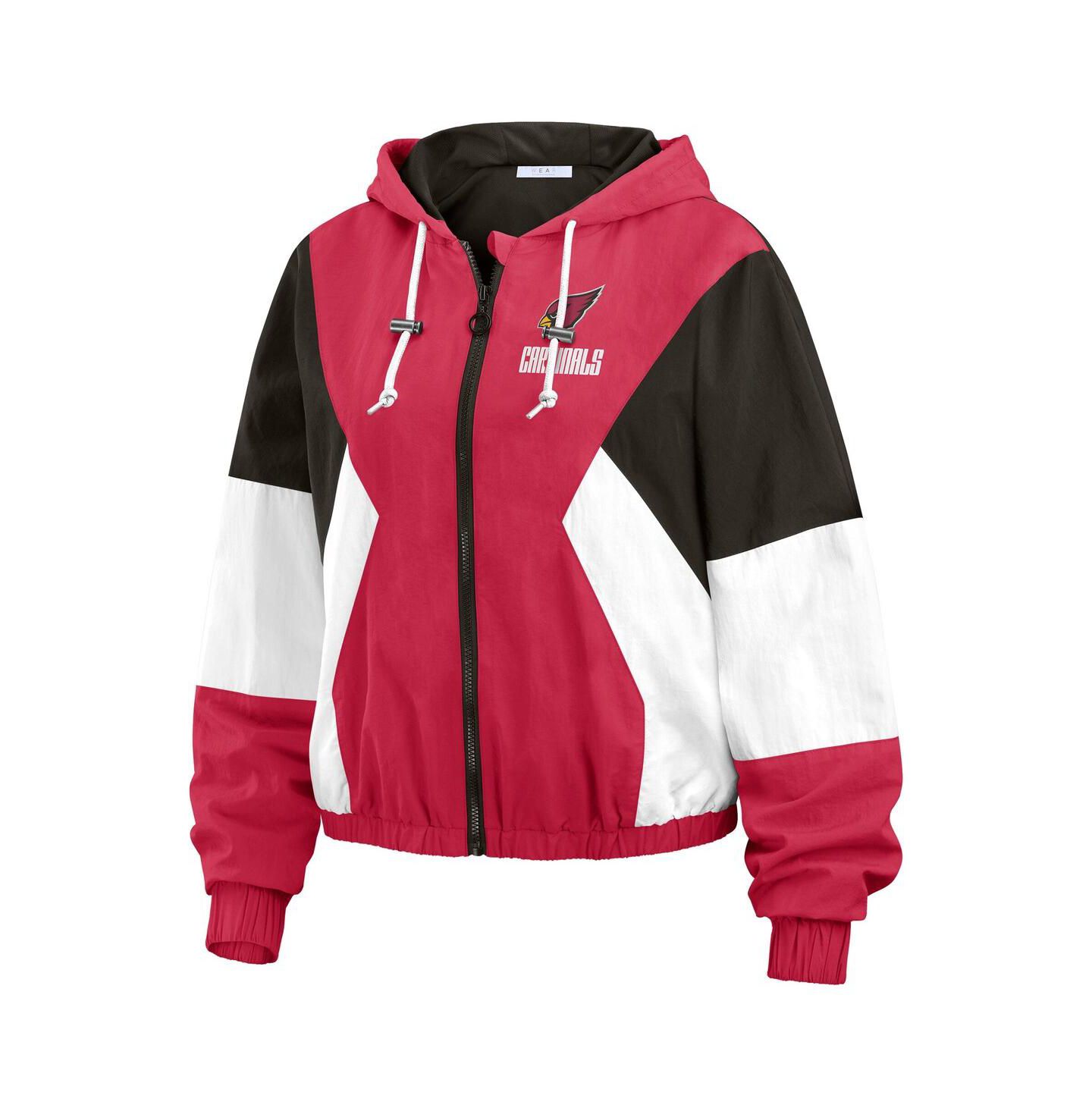 Женская куртка WEAR by Erin Andrews Cardinal Arizona Cardinals Color Block Full-Zip Windbreaker — фото 3