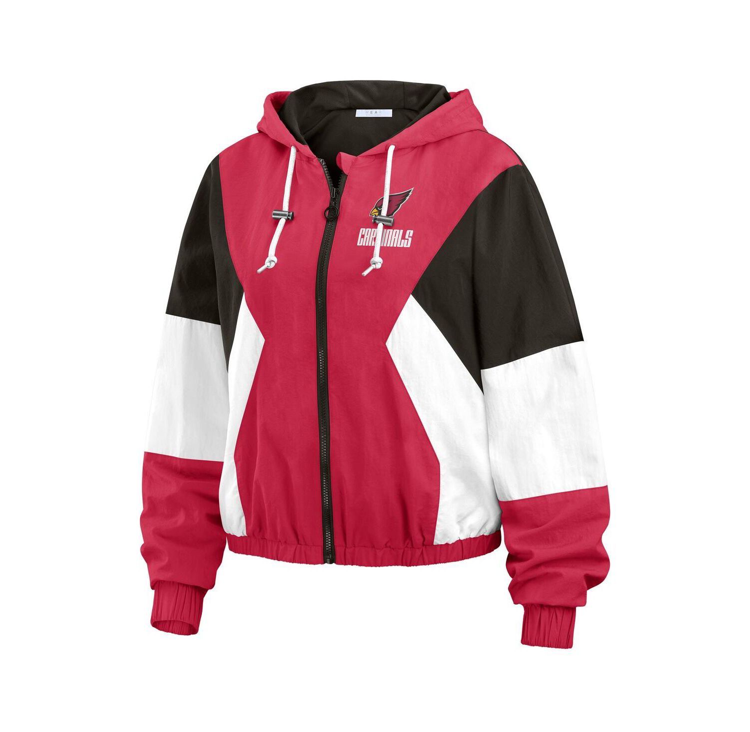 Women's Cardinal Arizona Cardinals Color Block Full-Zip Windbreaker Jacket