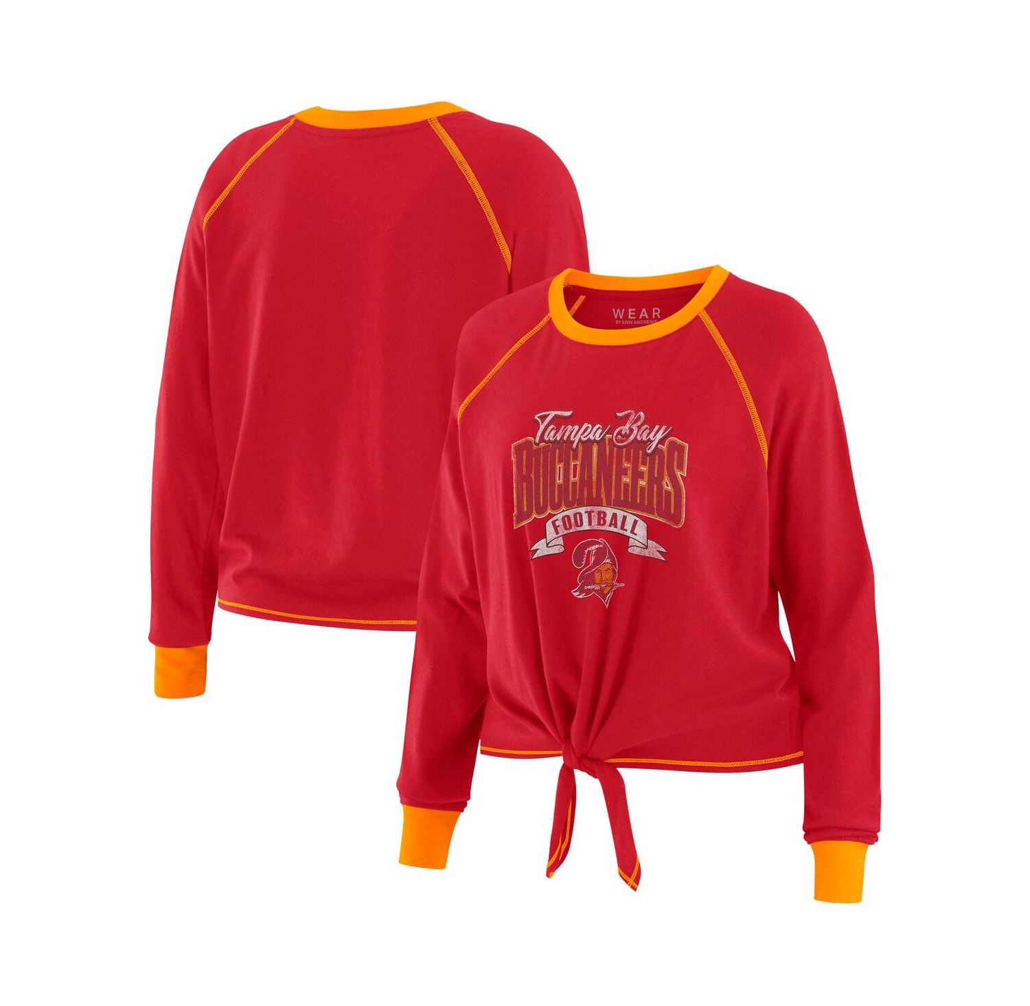 Women's Red/Orange Tampa Bay Buccaneers Tie-Front Long Sleeve Top