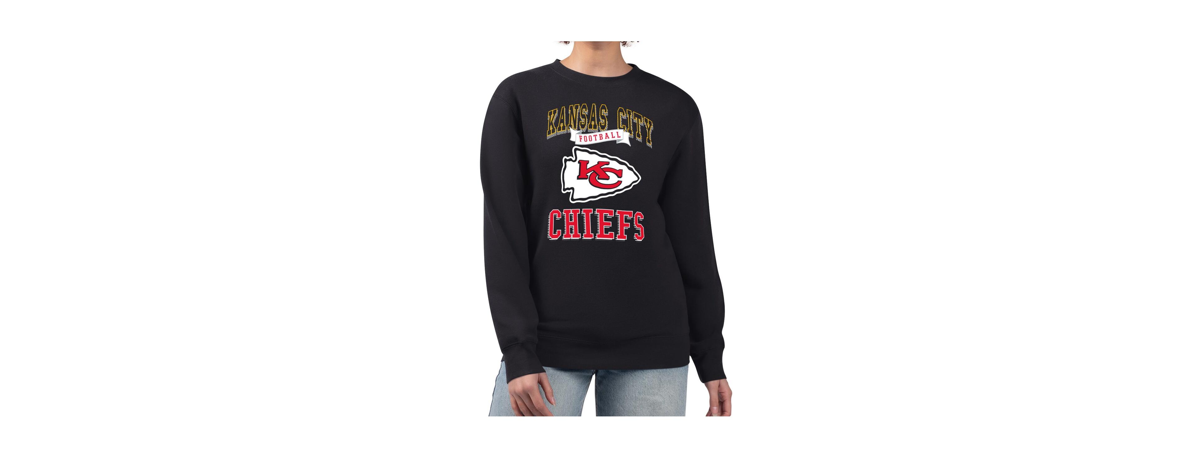 G-iii 4Her by Carl Banks Women's Black Kansas City Chiefs Team Logo Graphic Tri-Blend Pullover Sweatshirt