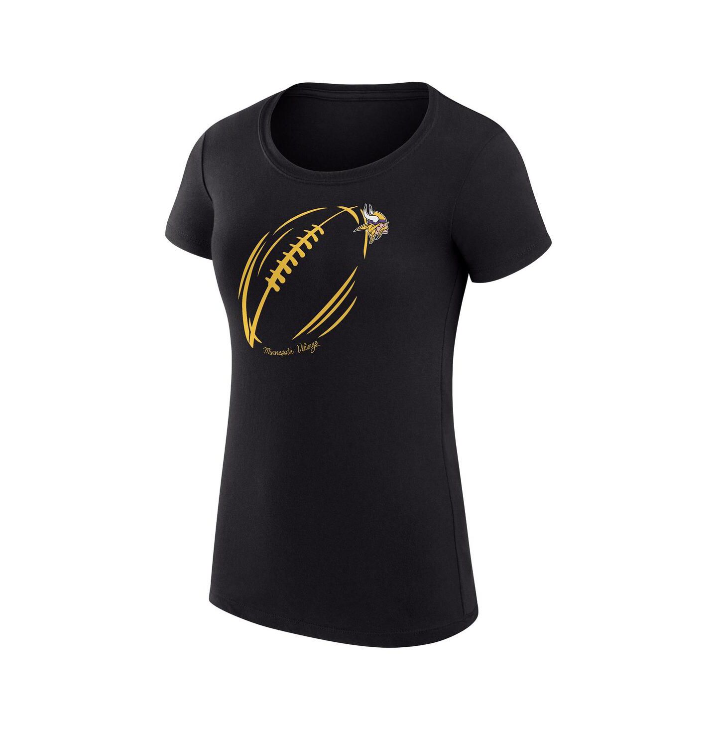 Женская футболка G-III 4Her by Carl Banks Black Minnesota Vikings Super-Slim Fit Lightweight Subtle Football — фото 2