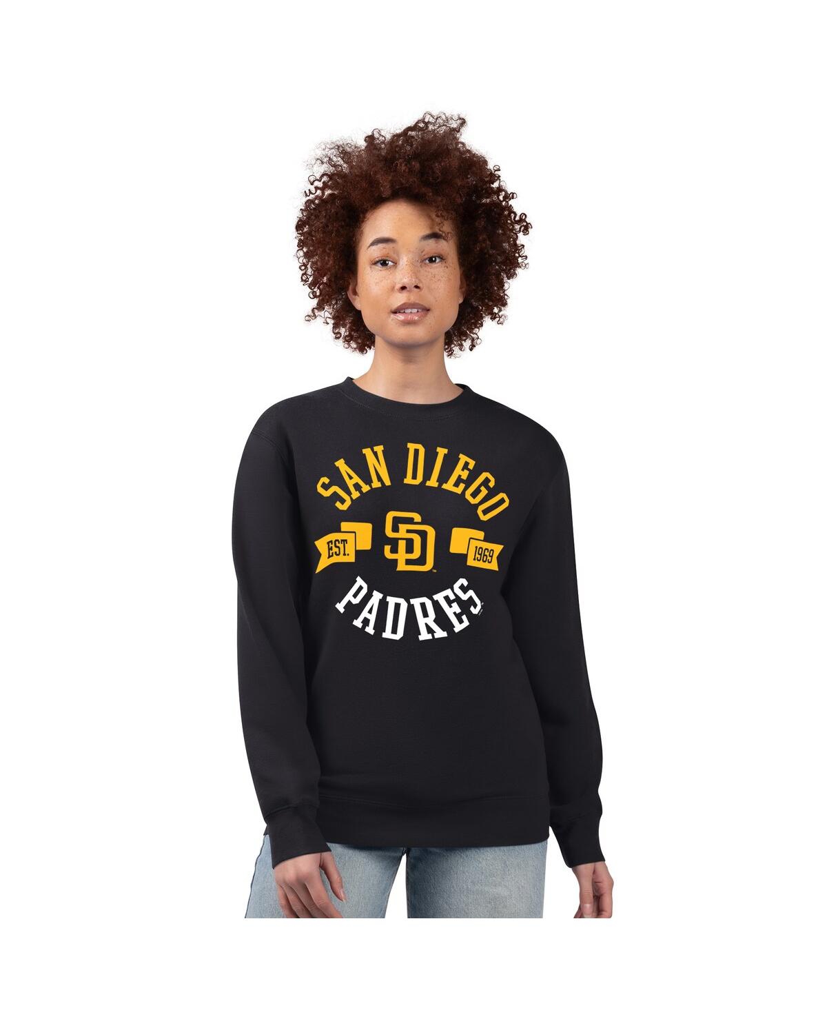 G-iii 4her By Carl Banks Women's Black San Diego Padres Team Logo Fleece Pullover Sweatshirt In Black