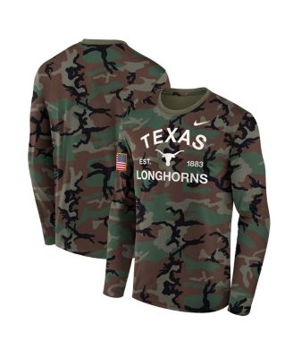 Nike - Men's Camo Texas Longhorns 2025 Military Appreciation Legend Dri-FIT Long Sleeve T-Shirt