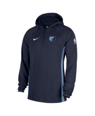 Men's Navy Memphis Grizzlies Authentic On Court Zone Quarter-Zip Dri-FIT Hoodie Jacket