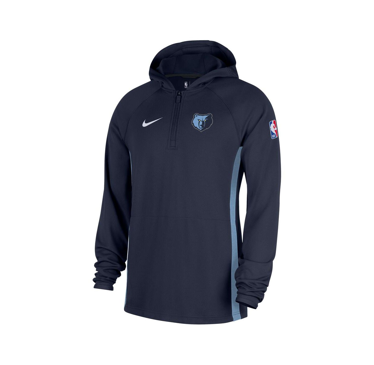 Men's Navy Memphis Grizzlies Authentic On Court Zone Quarter-Zip Dri-FIT Hoodie Jacket