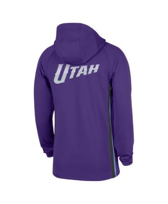 Men's Purple Utah Jazz Authentic On Court Zone Quarter-Zip Dri-FIT Hoodie Jacket