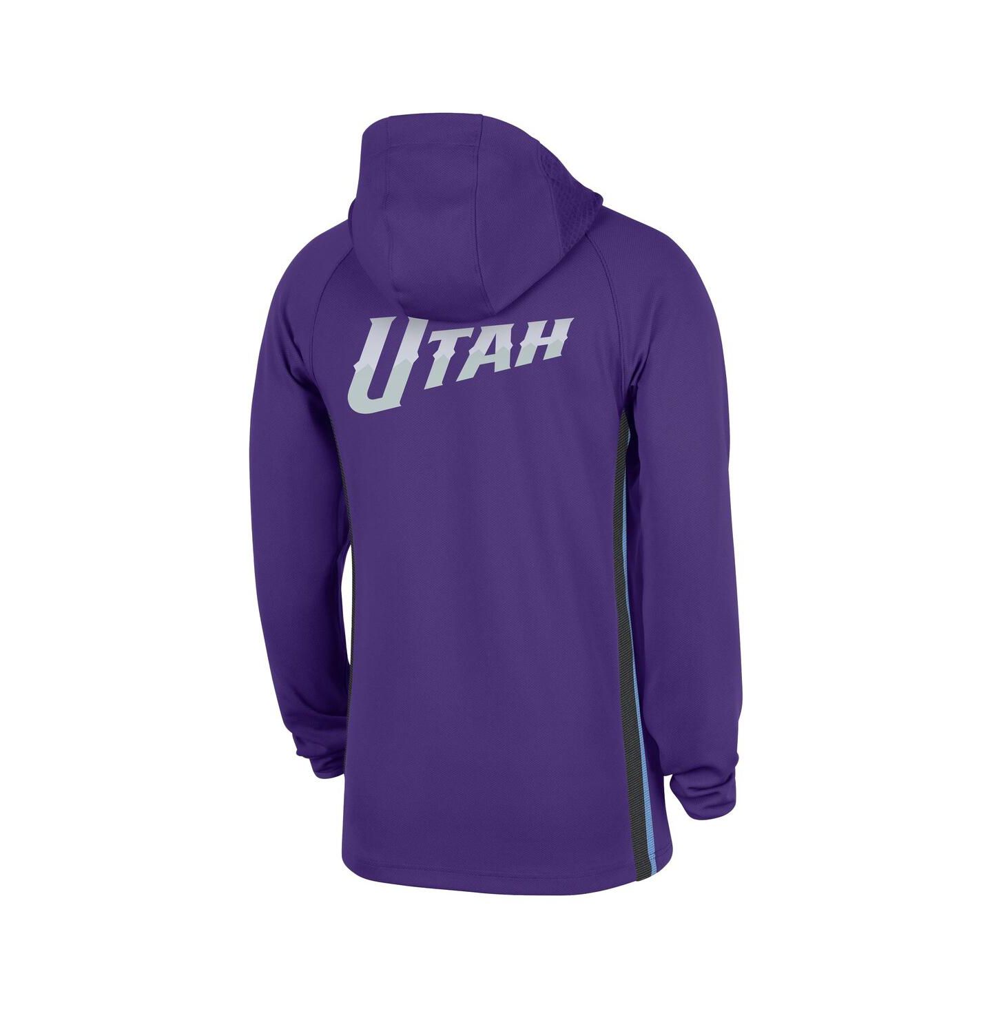 Мужская куртка Nike Purple Utah Jazz Authentic On Court Zone Quarter-Zip Dri-FIT Hoodie Jacket — фото 3