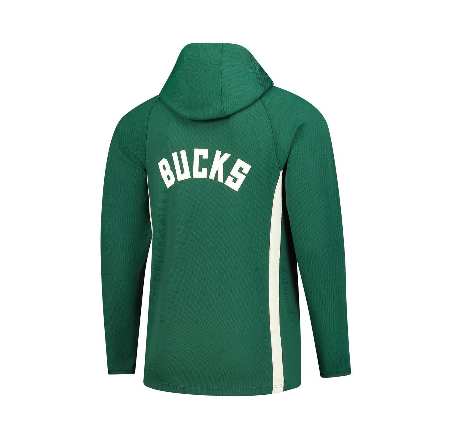 Men's Hunter Green Milwaukee Bucks Authentic On Court Zone Quarter-Zip Dri-FIT Hoodie Jacket