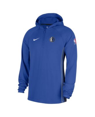 Men's Royal Dallas Mavericks Authentic On Court Zone Quarter-Zip Dri-FIT Hoodie Jacket