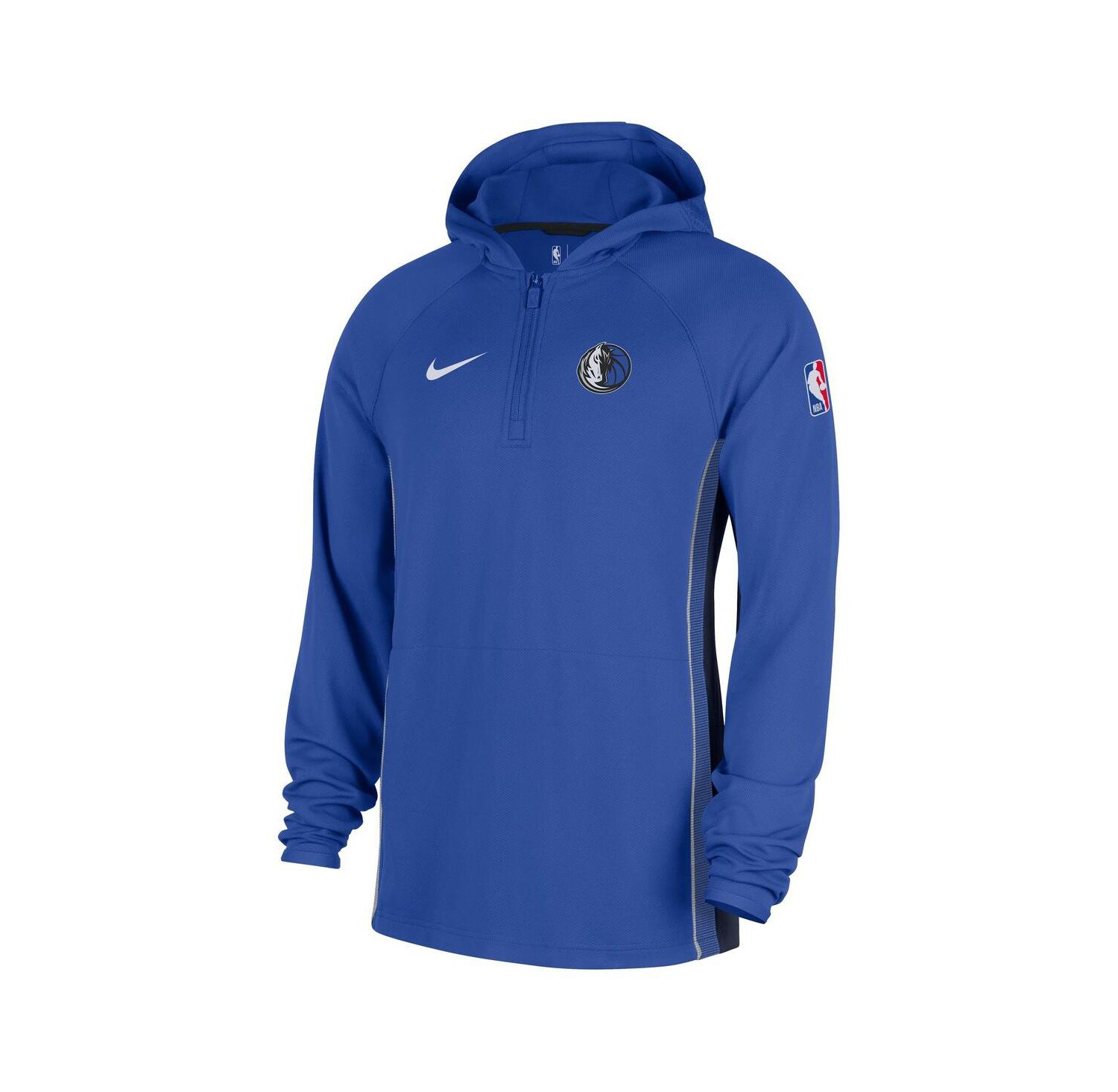 Men's Royal Dallas Mavericks Authentic On Court Zone Quarter-Zip Dri-FIT Hoodie Jacket