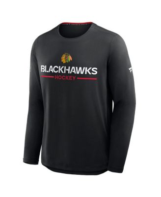 Men's Black Chicago Blackhawks Authentic Pro Rink Tech Long Sleeve T-Shirt