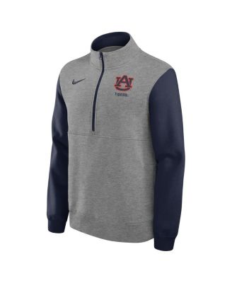 Men's Heather Gray Auburn Tigers Club Fleece Half-Zip Pullover Sweatshirt
