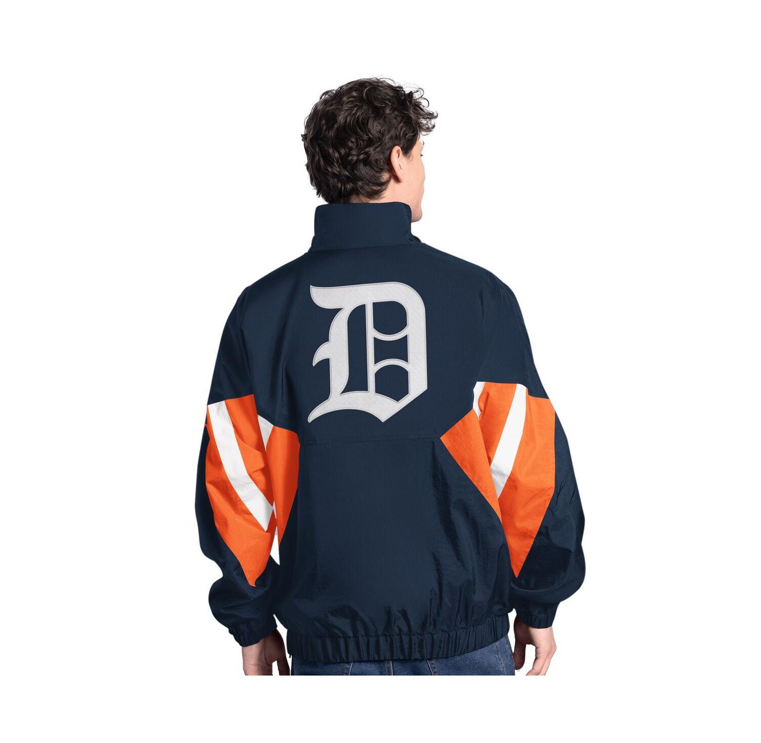 Men's Navy Detroit Tigers Cooperstown Chief Half-Zip Pullover Sweatshirt