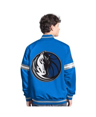 Men's Blue/Silver Dallas Mavericks Scout Full snap Varsity Jacket