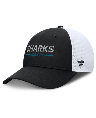 Fanatics - Men's Black/White San Jose Sharks Authentic Pro Rink Lockup Adjustable Trucker Hat