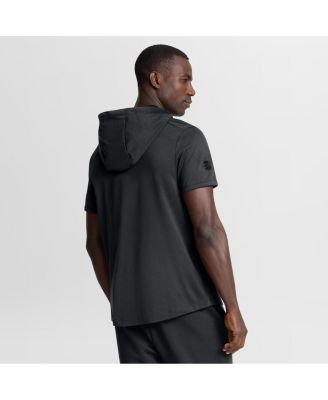 Men's Black Boston Bruins Authentic Pro Road Short Sleeve Hoodie