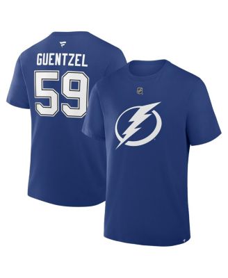 Fanatics - Men's Jake Guentzel Blue Tampa Bay Lightning Authentic Stack Name and Number T-Shirt
