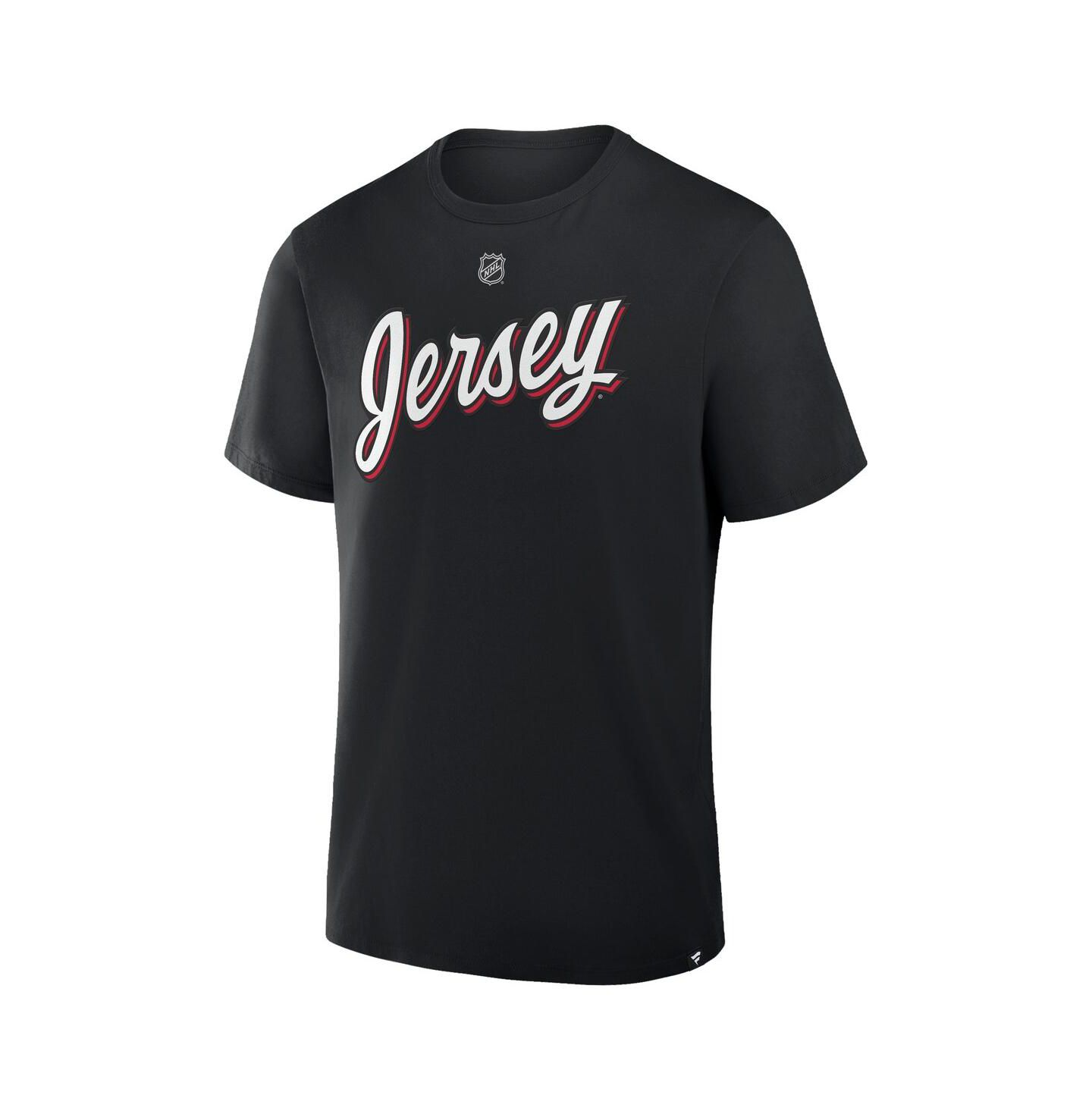 Мужская футболка Fanatics Jack Hughes Black New Jersey Devils Authentic Stack Name & Number — фото 2