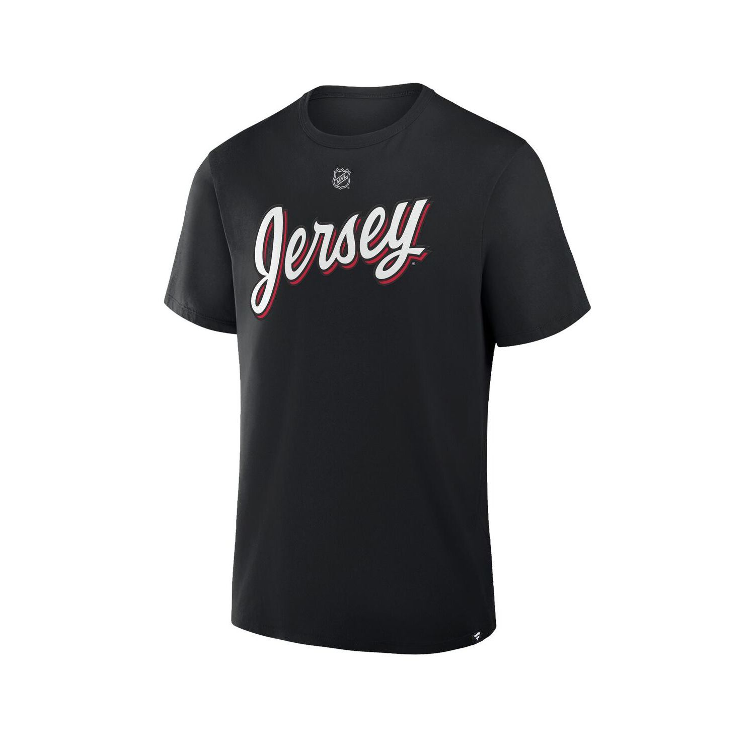 Men's Jack Hughes Black New Jersey Devils Authentic Stack Name & Number T-Shirt