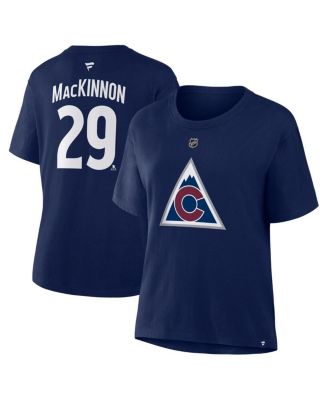 Fanatics - Women's Nathan MacKinnon Athletic Navy Colorado Avalanche Authentic Stack Name Number T-Shirt