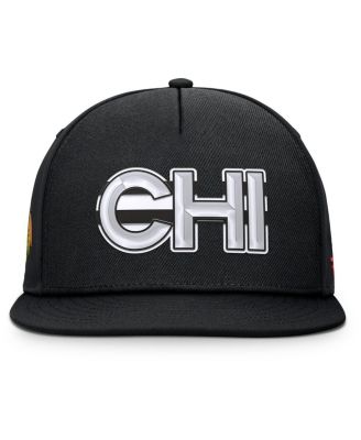 Men's Black Chicago Blackhawks Authentic Pro Rink Team Code Snapback Hat
