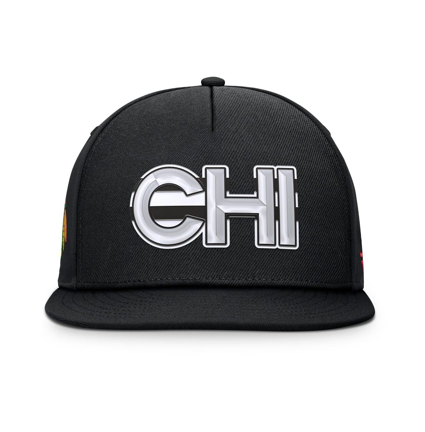 Мужская кепка Fanatics Black Chicago Blackhawks Authentic Pro Rink Team Code Snapback Hat — фото 2