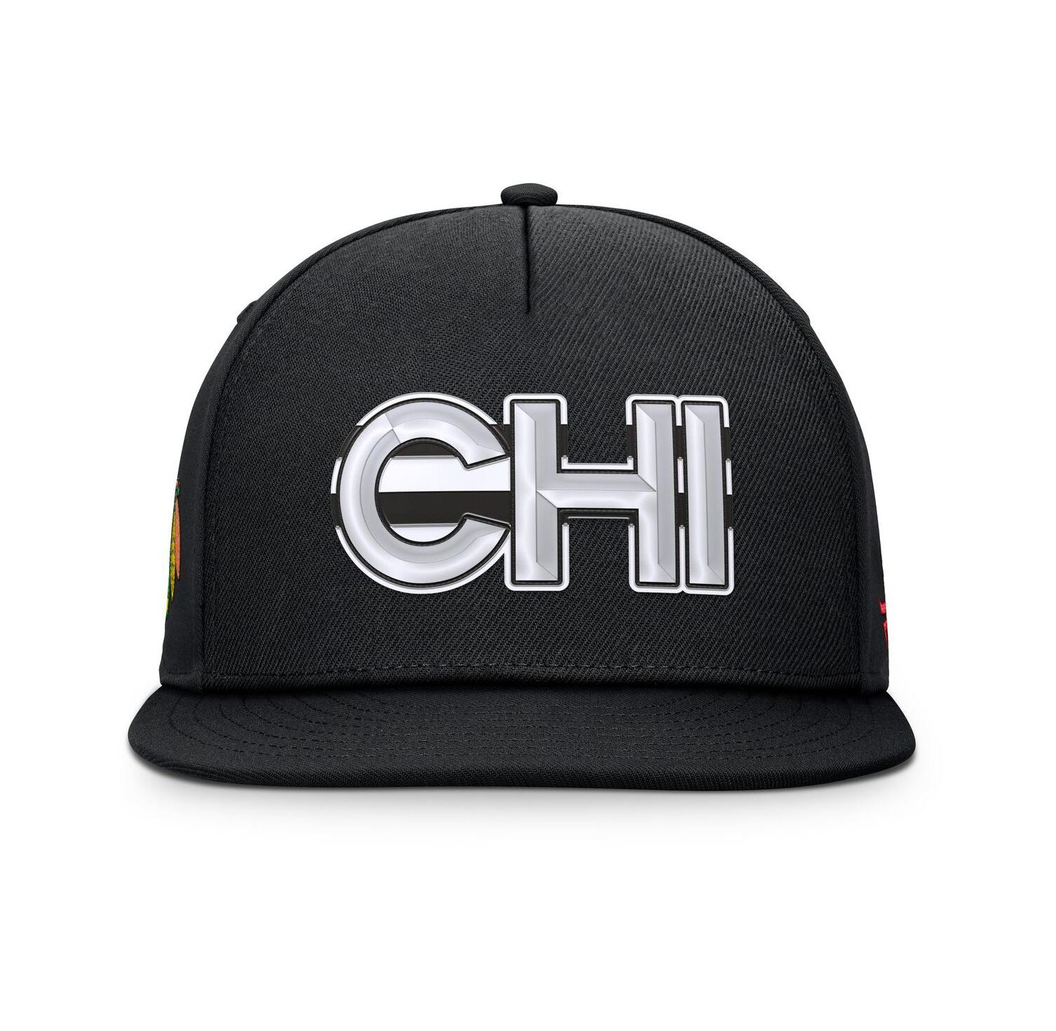 Men's Black Chicago Blackhawks Authentic Pro Rink Team Code Snapback Hat