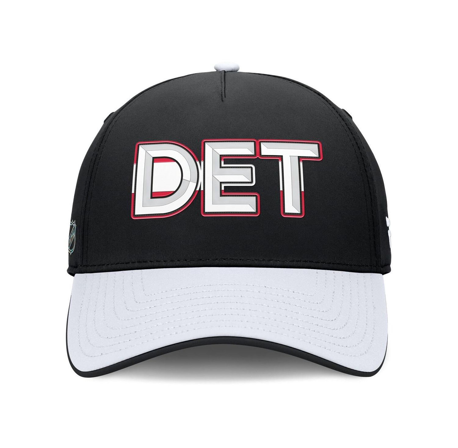 Men's Black/White Detroit Red Wings Authentic Pro Rink Team Code Flex Hat