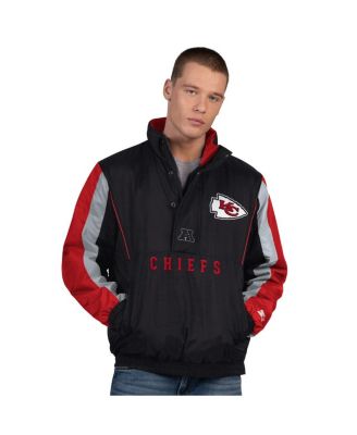 Starter - Men's Black Kansas City Chiefs Thursday Night Gridiron Half-Zip Jacket