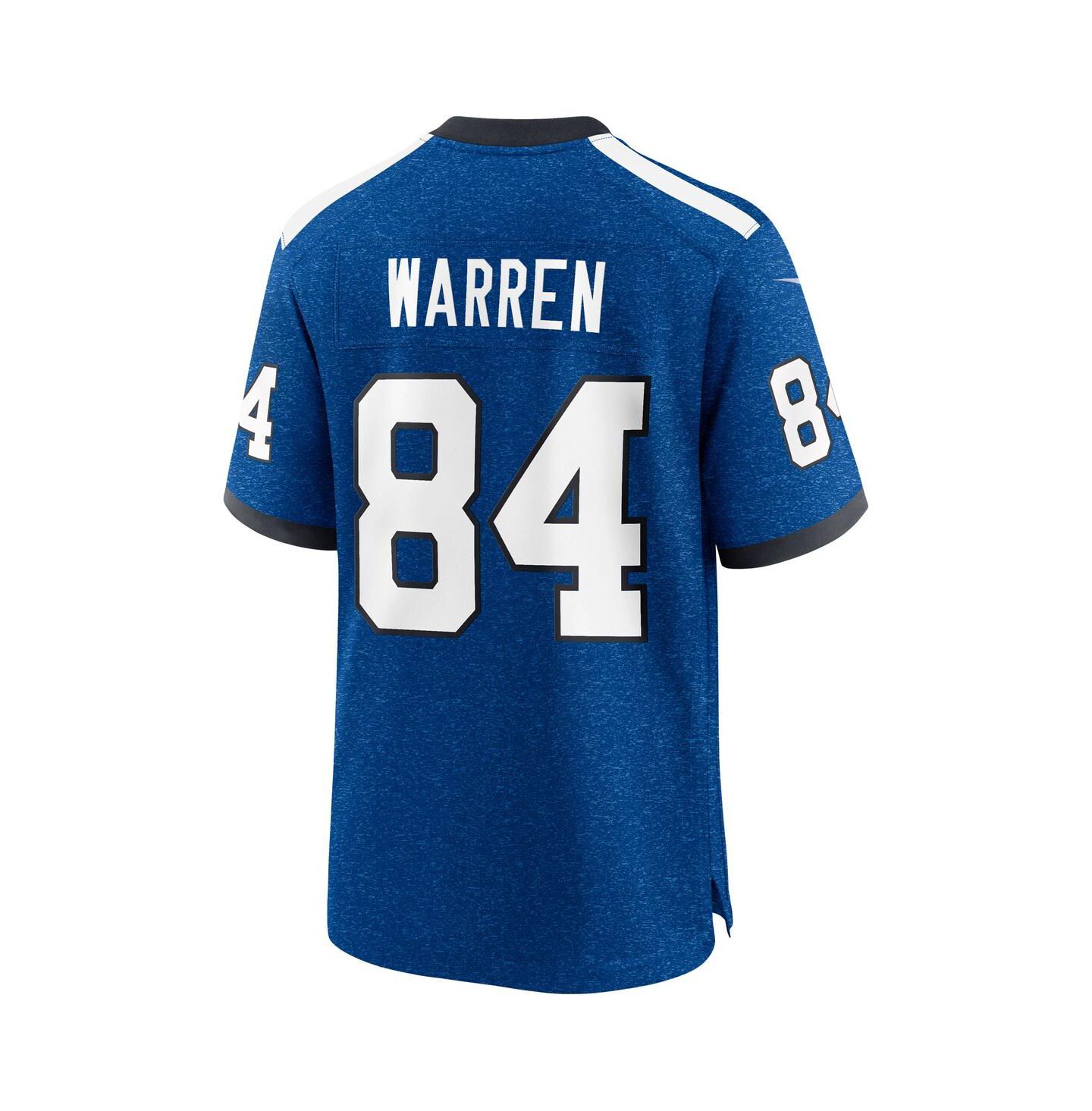Мужской топ Nike Tyler Warren Heather Royal Indianapolis Colts Alternate 2 Indiana Nights Game Jersey — фото 2