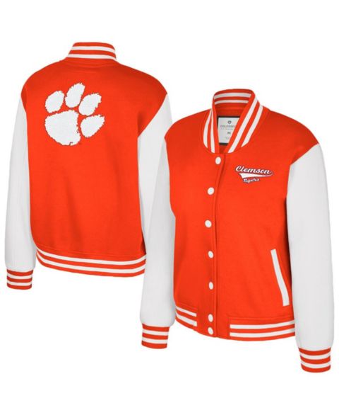 Женские куртки Colosseum Women's Orange Clemson Tigers French Baguette Full snap Fleece Jacket