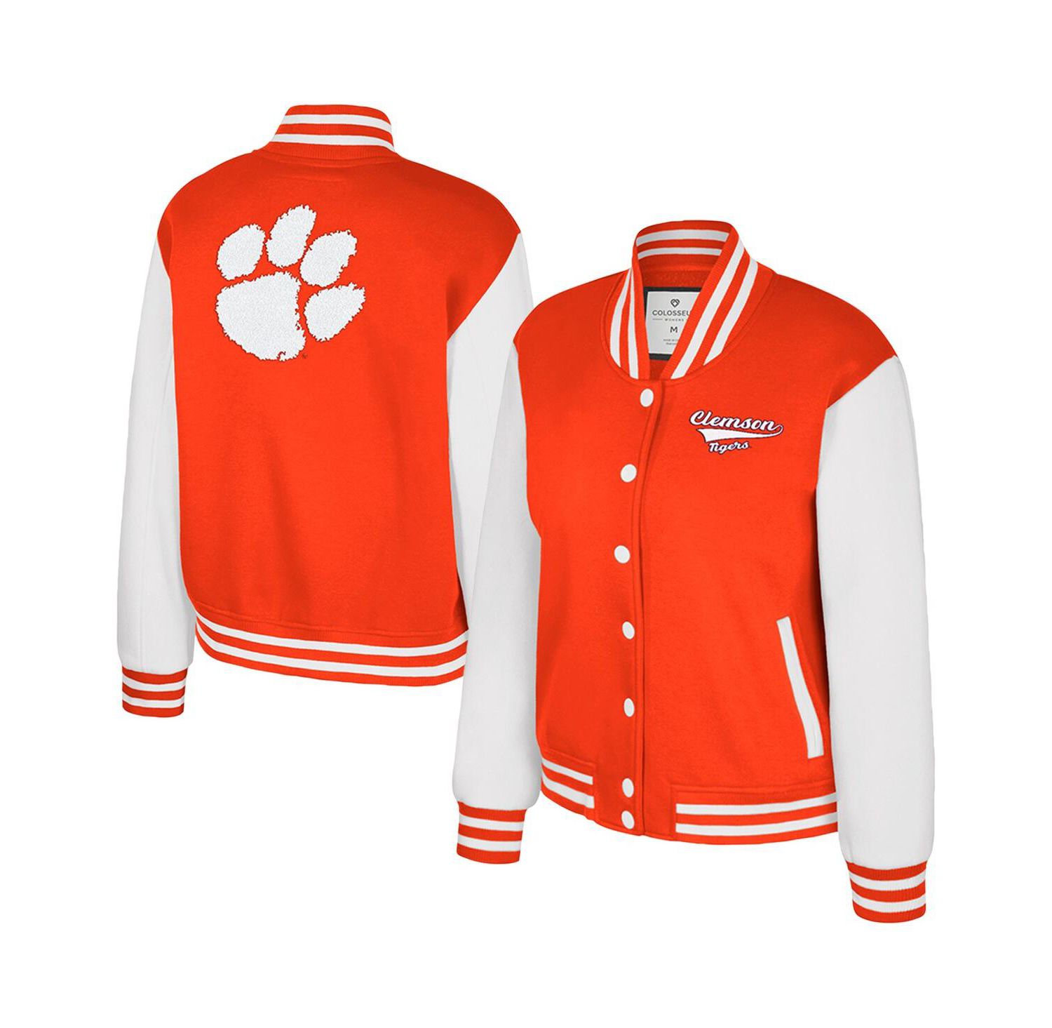 Women's Orange Clemson Tigers French Baguette Full snap Fleece Jacket
