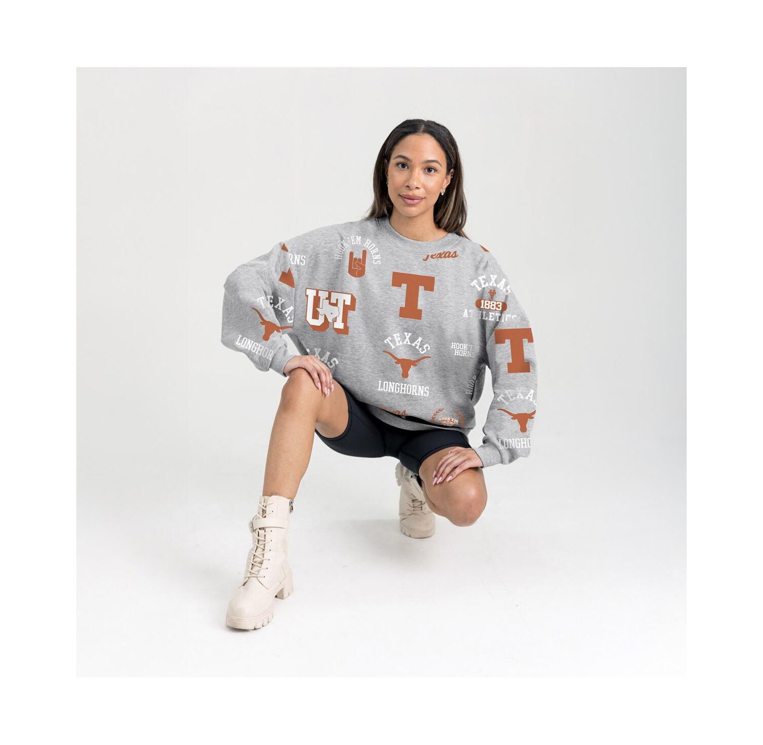 Women's Gray Texas Longhorns Always on Repeat Fleece Sweatshirt