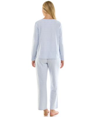 Women's 2-Piece Printed Long-Sleeve Top and Straight Leg Pants Set