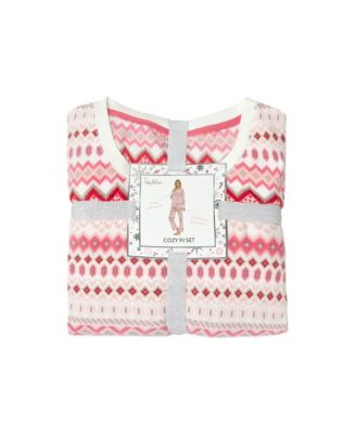 Women's 2-Piece Printed Long-Sleeve Top and Straight Leg Pants