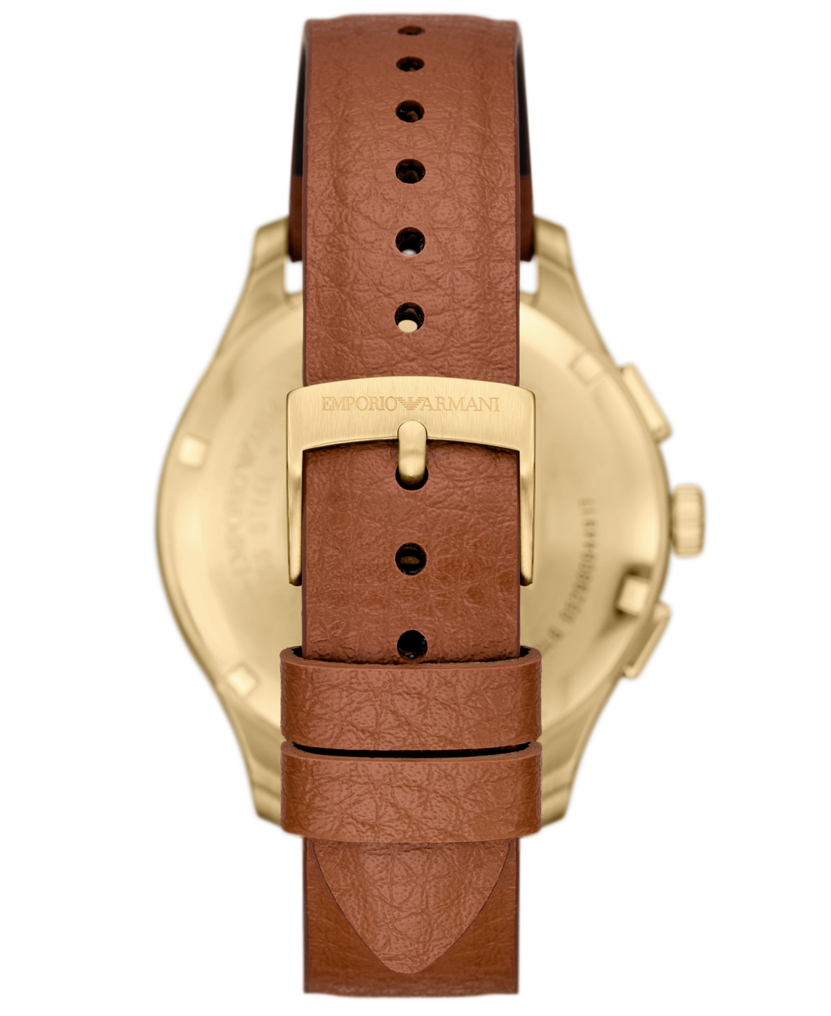 Emporio Armani Men's Chronograph Brown Leather Watch, 42mm